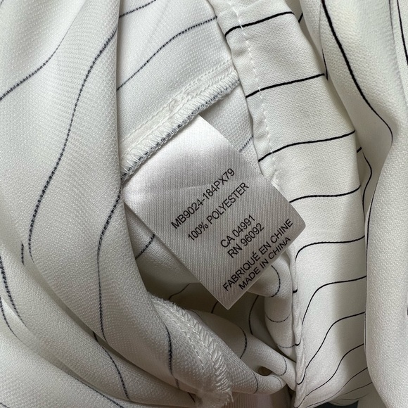 Paraphrase Black and White Striped Button Down Shirt Blouse - Picture 5 of 6